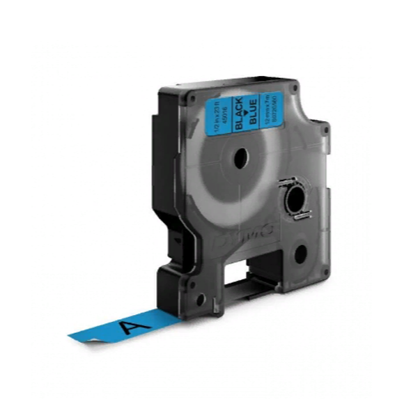 картридж с виниловой лентой d1 для принтеров dymo, черный шрифт, 12 мм х 7 м голубой