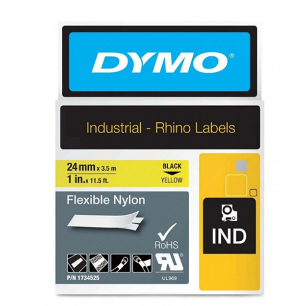 картридж c нейлоновой лентой для принтеров dymo rhino, желтый