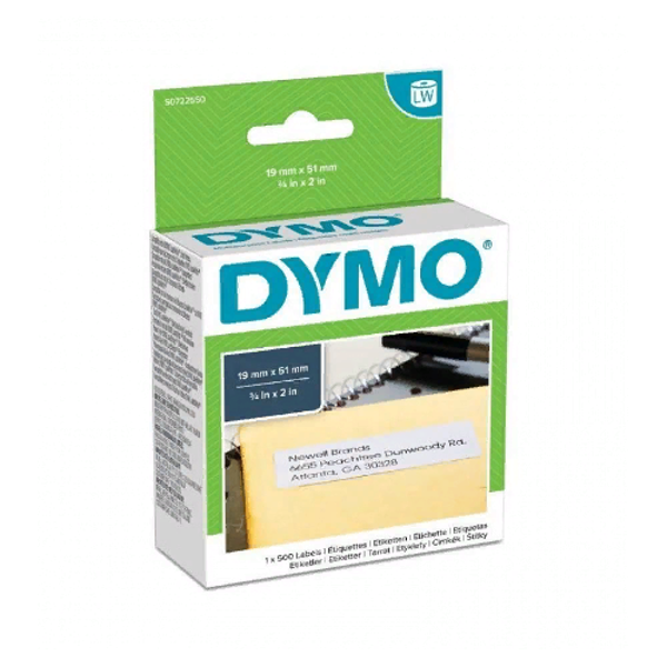 Самоклеящаяся термоэтикетка для принтеров Dymo Label Writer, белые, 51 мм x 19 мм, 500 шт/рулон