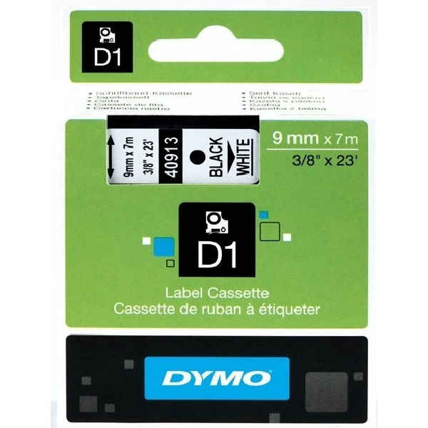 картридж с лентой d1 для принтеров dymo, пластик, черный шрифт, 9 мм х 7 м dymo4091/s0720680
