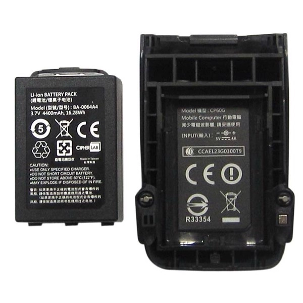 аккумулятор повышенной емкости cipherlab, liion, 4400 mah cp60