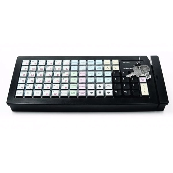программируемая клавиатура posiflex kb-6600b черная c ридером магнитных карт на 1-3 дорожки