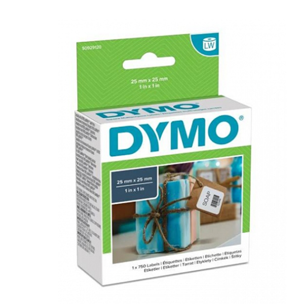 термоэтикетка dymo writer, многофункциональные, белые, 25 мм х 25 мм, 750 штук