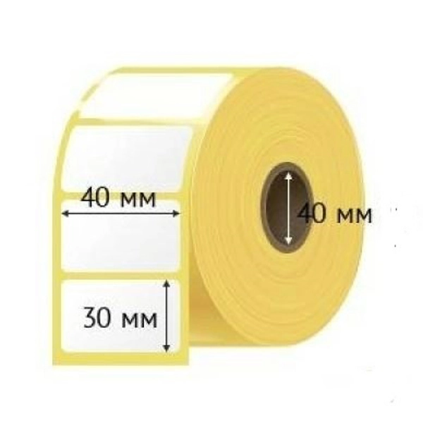 термотрансферная этикетка 40x30 1000 шт. втулка 40