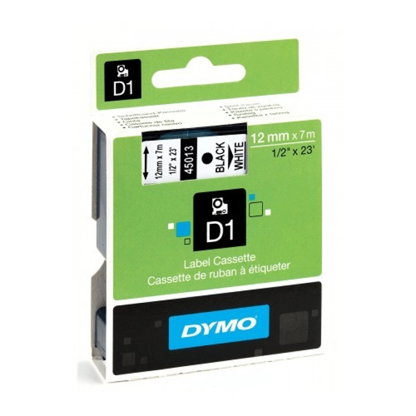картридж с лентой d1 для принтеров dymo, пластик, черный шрифт, 12 мм х 7 м, dymo45013/s0720530