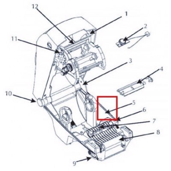 Нижняя рама (без валика) для принтера Zebra TLP 2824
