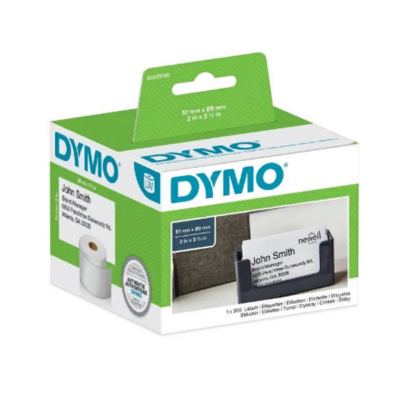 термоэтикетка для принтеров dymo label writer для бэйджей, белые, 41 мм x 89 мм, 300 шт/рулон
