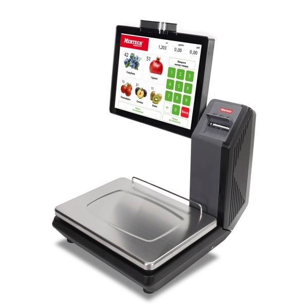 весы с печатью этикеток mertech m-er 725 pm-15.2 (vision-ai 15", usb, ethernet, wi-fi)