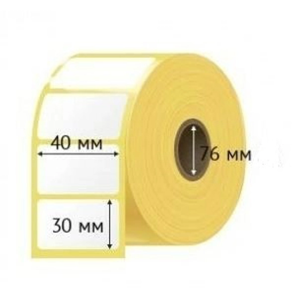 термотрансферная этикетка 40x30 6000 шт. втулка 76