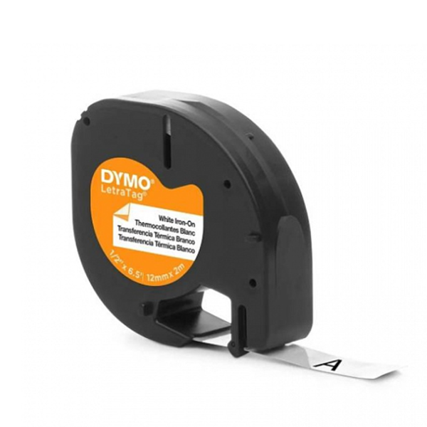 картридж c нейлоновой лентой для принтера dymo letratag для ткани, белый
